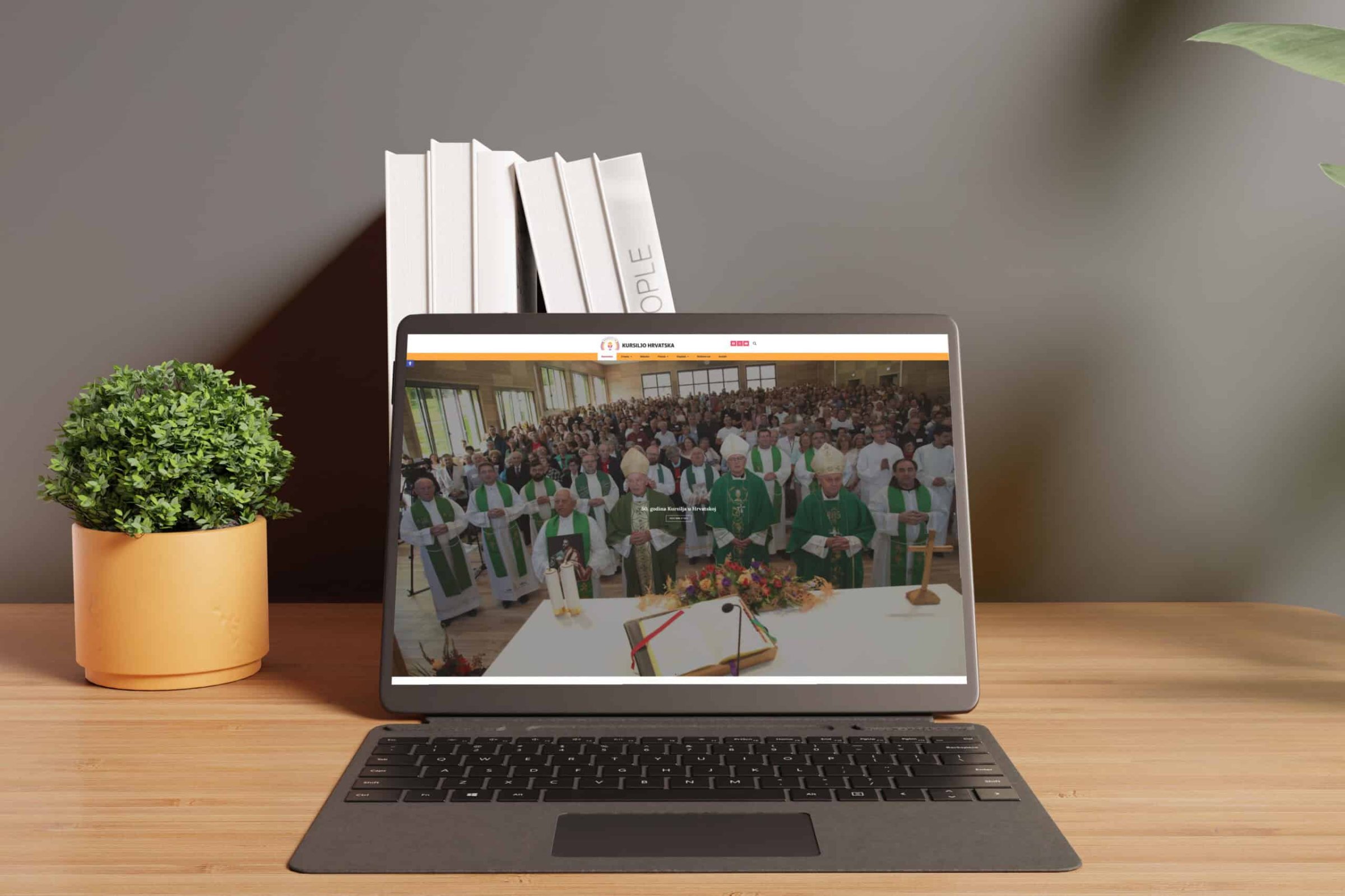 Kursiljo Hrvatska ("Cursillo Croatia")Web Site on Surface Laptop Mockup