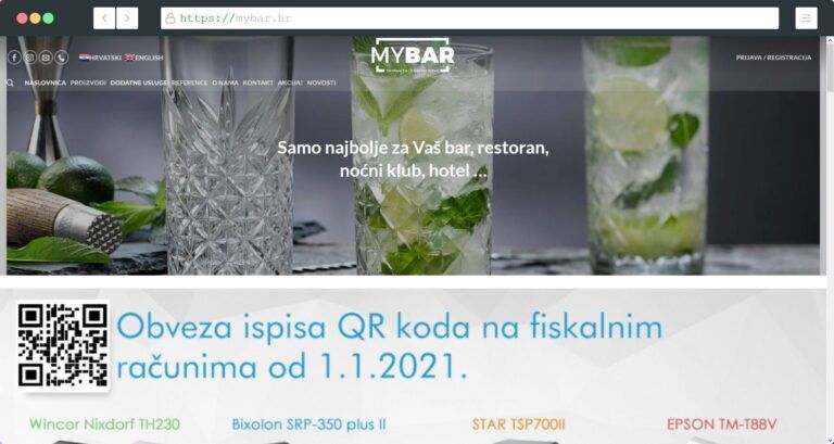 Web Shop and Web Site for “MyBar.hr”