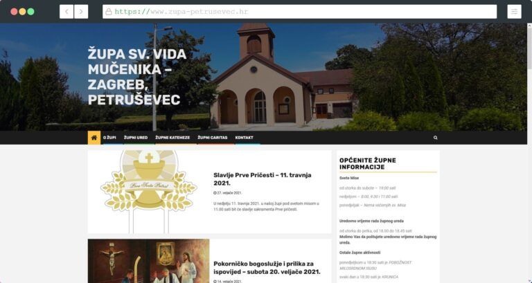 Web Site for “Parish of St. Vitus, Petrusevec – Zagreb” Project